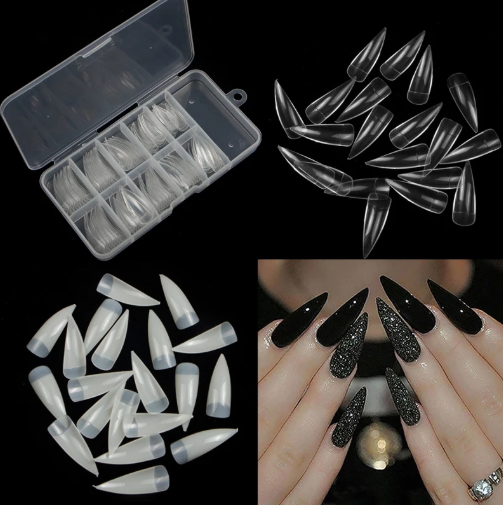 Tip Natural Stiletto en Caja para u&ntilde;as artificiales