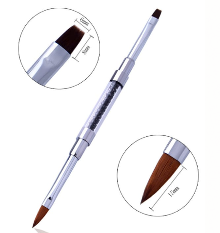 Pincel dobles con Cristales #6 Negro