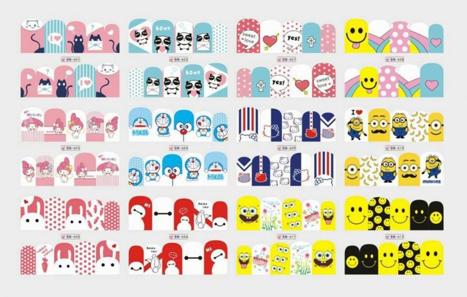 Sticker para U&ntilde;as  Decal de Agua 120 unidades