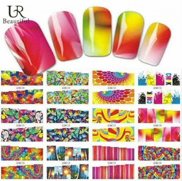 Sticker para U&ntilde;as  Decal de Agua 120 unidades