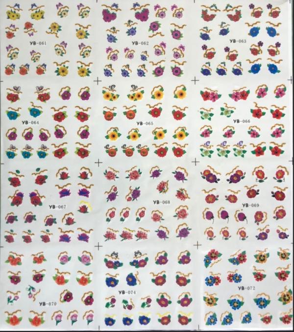 Sticker para U&ntilde;as  Decal de Agua 120 unidades