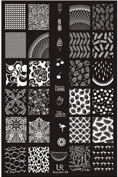 Placa de Stamping Rectangular Beautiful-04 Grande