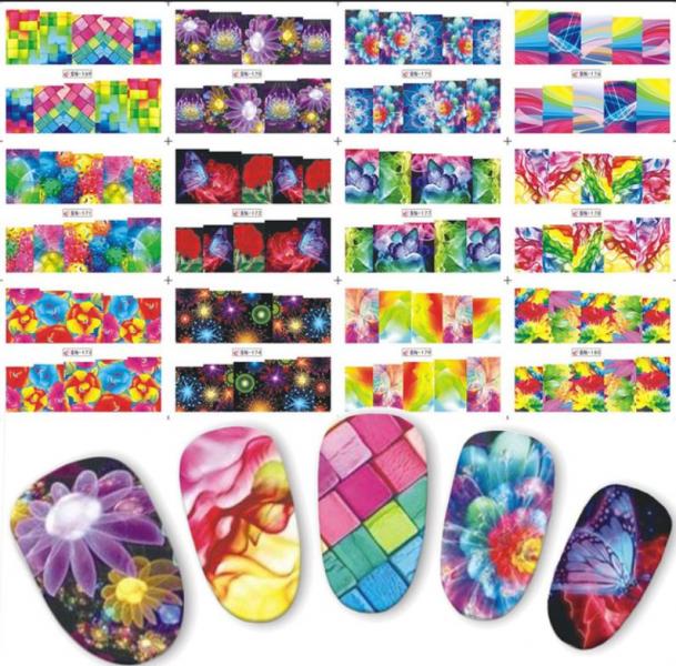 Sticker para U&ntilde;as  Decal de Agua 120 unidades