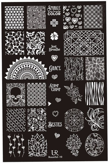 Placa de Stamping Rectangular Beautiful-10 Grande