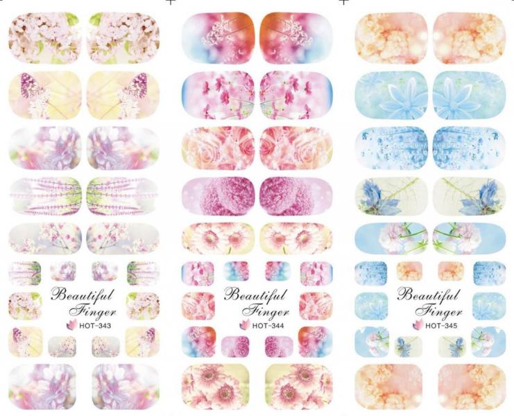 Sticker para U&ntilde;as  Decal de Agua 120 unidades