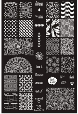 Placa de Stamping Rectangular Beautiful-19 Grande