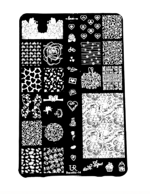 Placa de Stamping Rectangular Beautiful-14 Grande