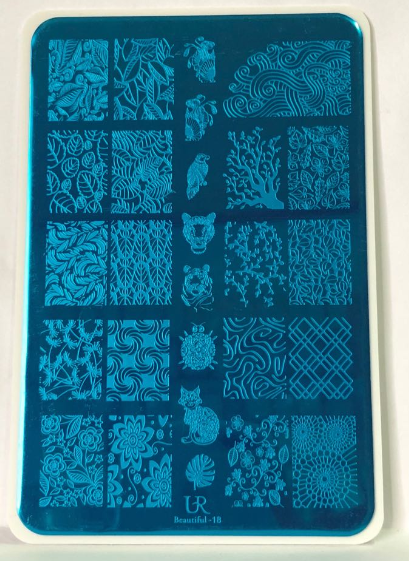 Placa de Stamping Rectangular Beautiful-18 Grande