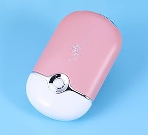 ABANICO / VENTILADOR PARA PESTA&Ntilde;AS ROSADO y NEGRO