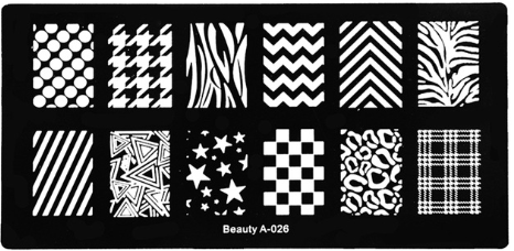 Placa de Stamping Rectangular Beauty A-026 Mediana