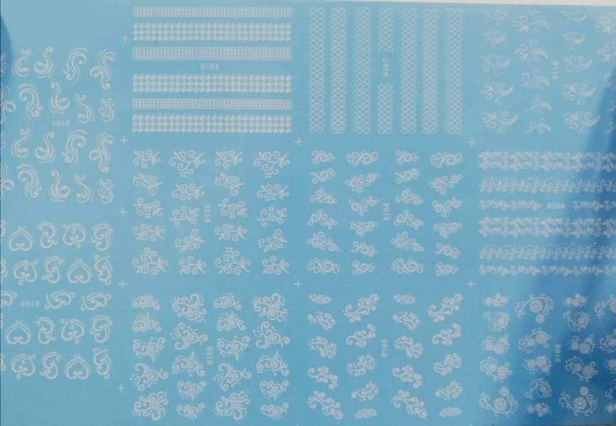 Sticker de Gel 3D para U&ntilde;as blanco