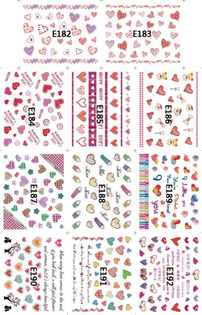 Sticker de Gel 3D para U&ntilde;as Love, San Valentin