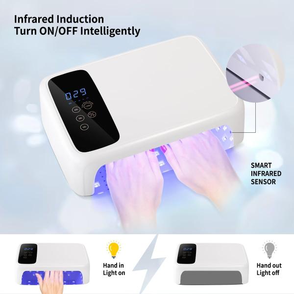 Lampara de secado para mesa (dos manos) blanca