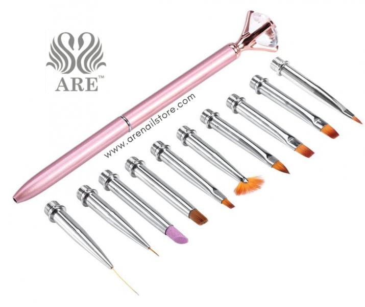 Pincel  Diamante con Lengua de Gato Rosado