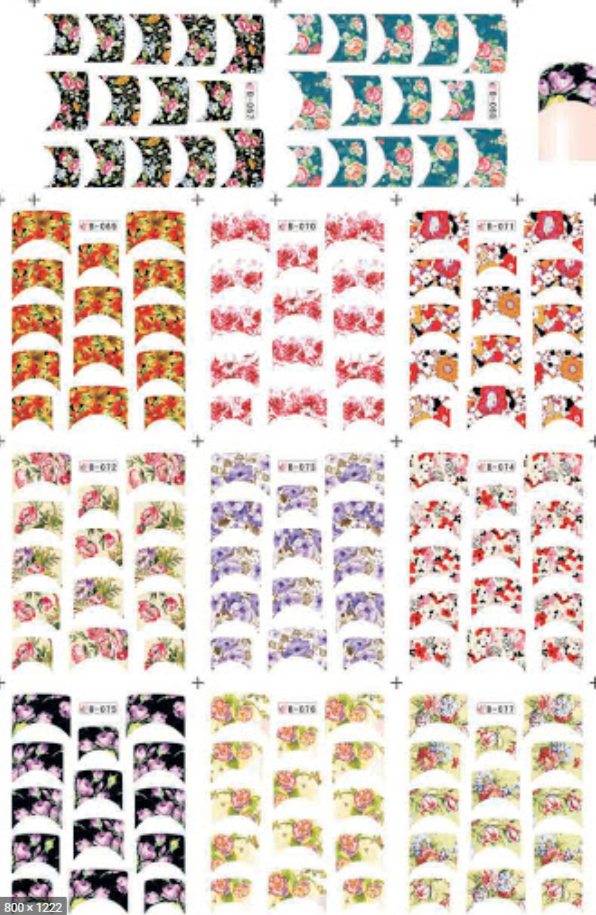 Sticker para U&ntilde;as  Decal de Agua 120 unidades