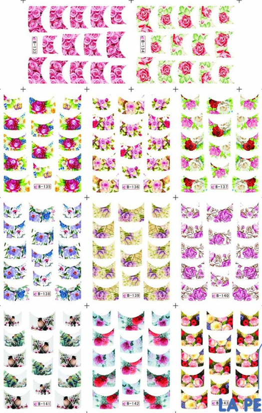 Sticker para U&ntilde;as  Decal de Agua 120 unidades