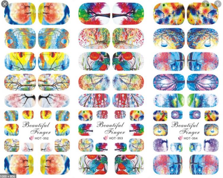 Sticker para U&ntilde;as  Decal de Agua 120 unidades