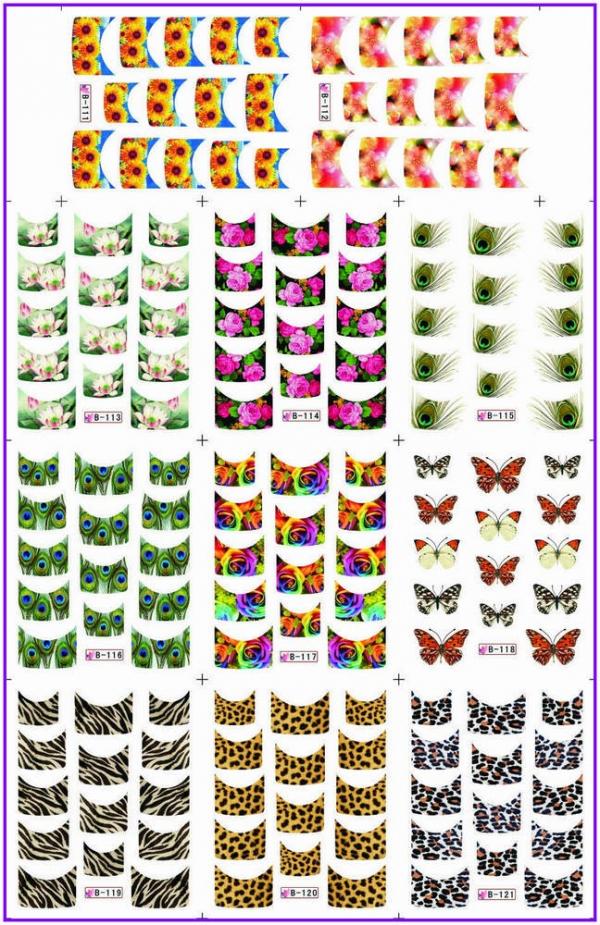 Sticker para U&ntilde;as  Decal de Agua 120 unidades