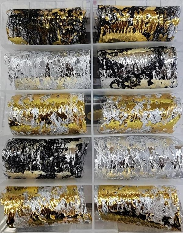 CAJA FOIL  DORADO Y NEGRO MARMOL