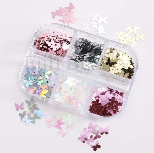 Caja MARIPOSAS metalizadas 6 colores