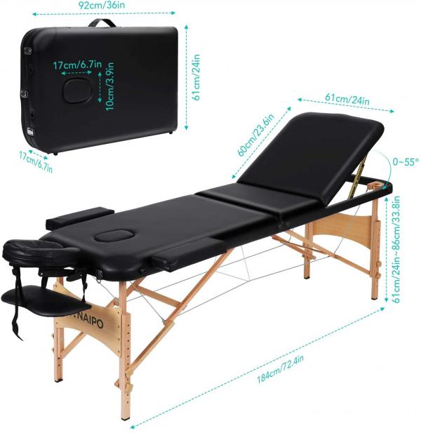 CAMILLA MASAJE NEGRA RECLINABLE