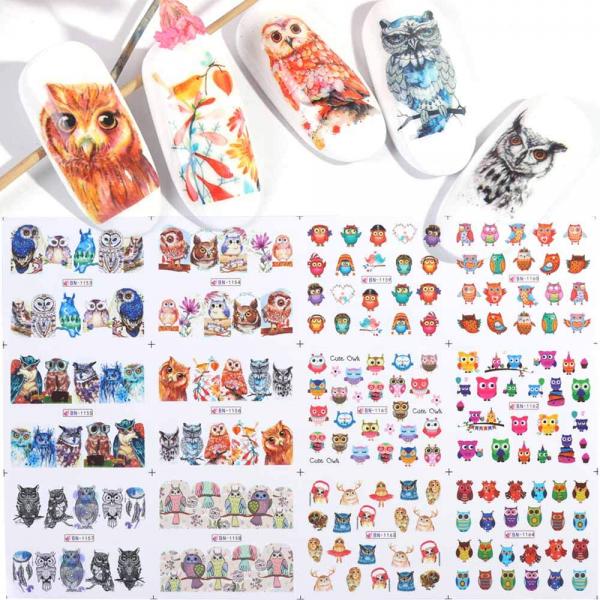 Sticker para U&ntilde;as  Decal de Agua BN1153 - BN1164 120 unidades