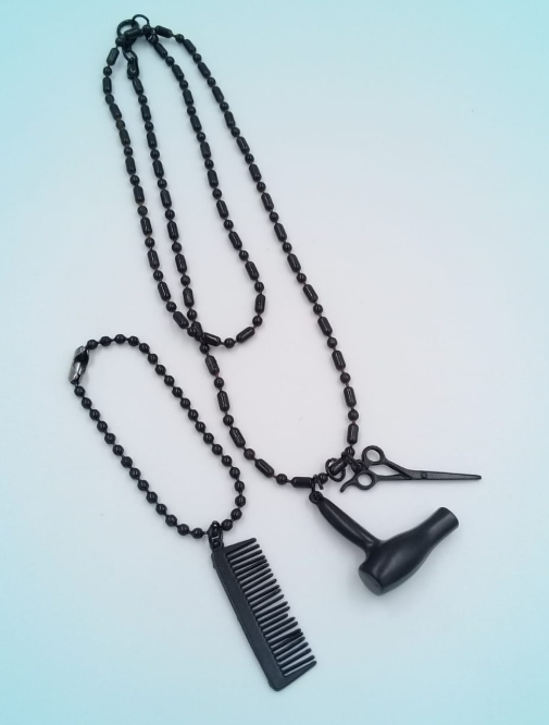 W-102 Collar decorativo para estilistas Negro