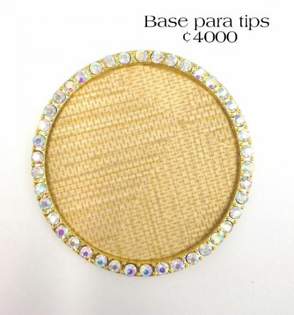 Base para tips con decoracion de Swarovski beige