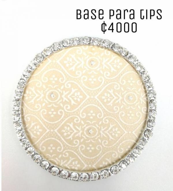 Base para tips con decoracion de Swarovski Blanco