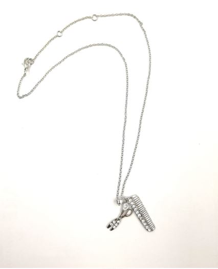 W-102 Collar decorativo para estilistas Plateado