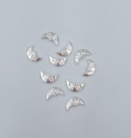 Dijes decorativos Lunas10 unidades Plateadas Plateadas