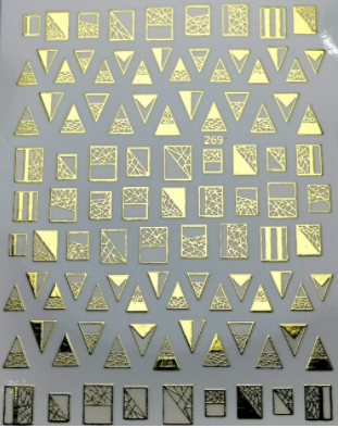 Sticker de Gel figuras geometricas  dorado