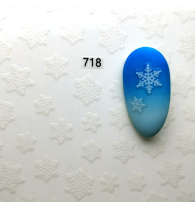Sticker de Gel navidad  COPOS DE NIEVE 718 blancas