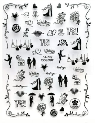 Sticker de Gel figuras pareja CB204 negras