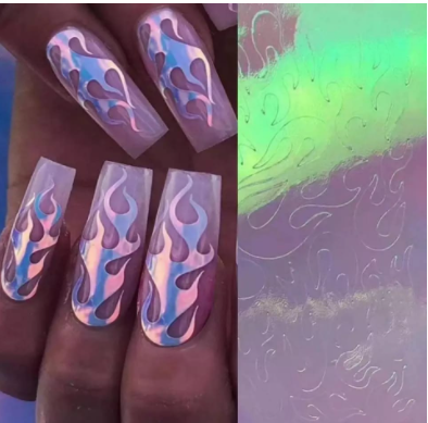 Sticker de Gel figuras LLAMA FUEGO COLORES