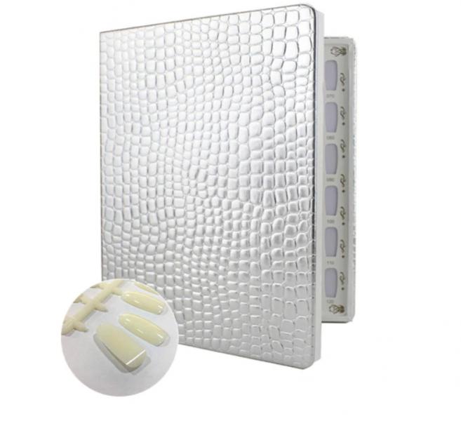 Mostrarios Plasticos Tipo Libro para Exhibir u&ntilde;as Dise&ntilde;adas Plateado