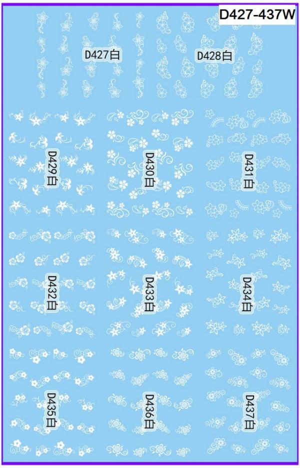 Sticker para U&ntilde;as  Decal de Agua D427 / D437 120 unidades