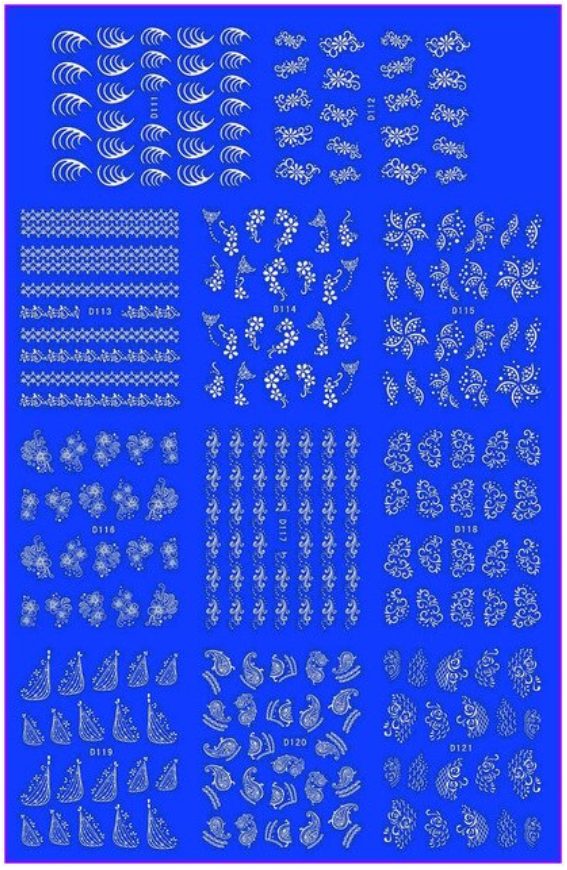 Sticker para U&ntilde;as  Decal de Agua D111 / D121 120 unidades