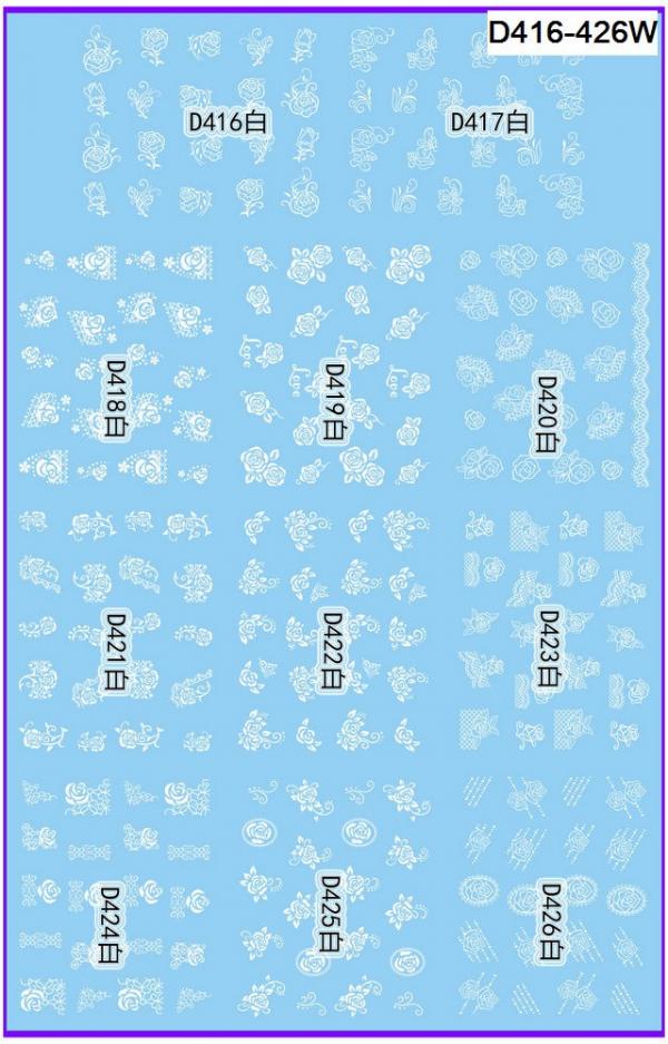 Sticker para U&ntilde;as  Decal de Agua D416 / D426 120 unidades