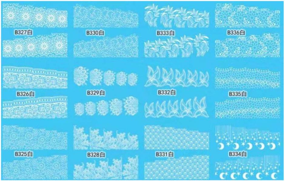 Sticker para U&ntilde;as  Decal de Agua B327 / B 336 120 unidades