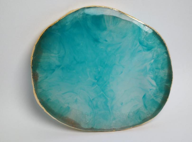 Base de acrilico  Redonda para mezcla turqueza