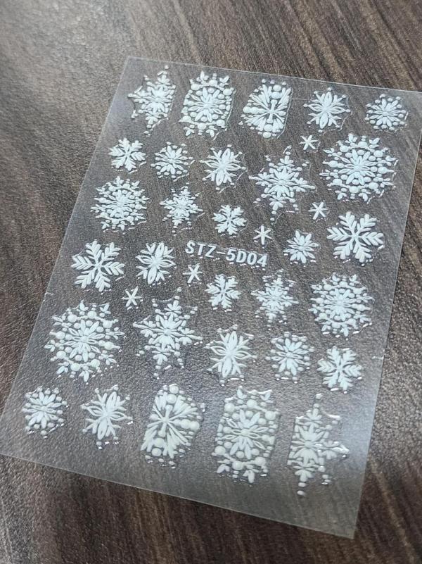 Sticker 3d    COPOS DE NIEVE  STZ 5D04 BLANCO