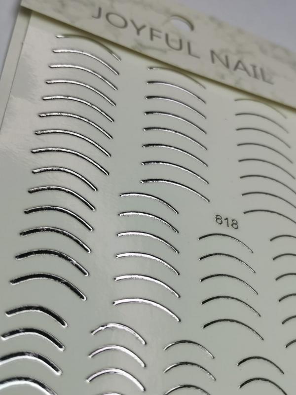 Sticker 3d LINEAS PLATEADAS JO554