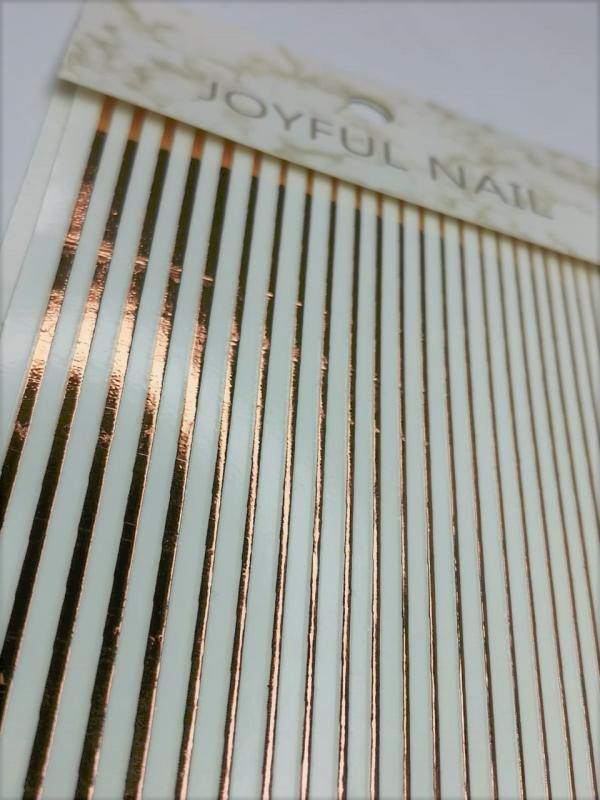 Sticker LINEAS ORO ROSA  DE GEL