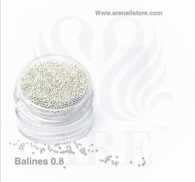 Microbalines / Caviar  0.8 mm de Grosor 3gm Plateado