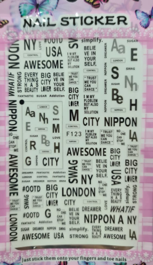 Sticker de Gel 3D para U&ntilde;as letras