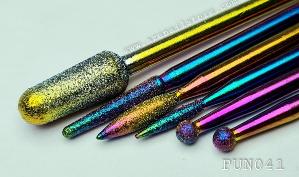 Set de 6 Puntas o Brocas de Diamantes cromadas