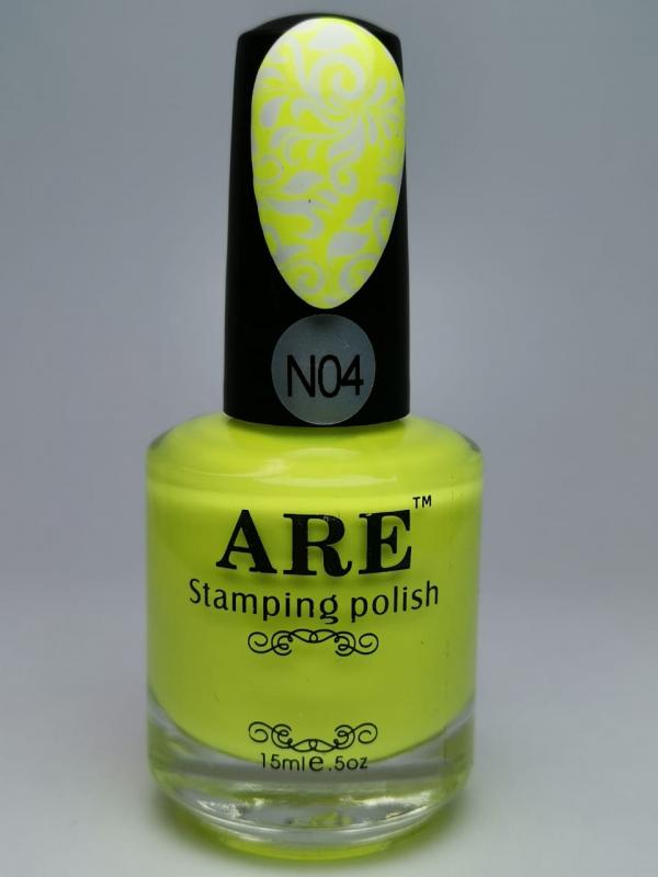 N04 Stamping Polish Amarillo Ne&oacute;n