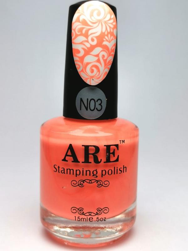 N03 Stamping Polish Naranja Ne&oacute;n