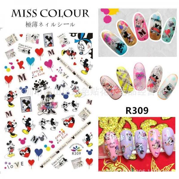 Sticker de Gel 3D para U&ntilde;as letras MICKEY COLORES COLORES